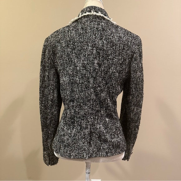 Talbots Tweed Fringe Hem Blazer - Picture 8 of 9